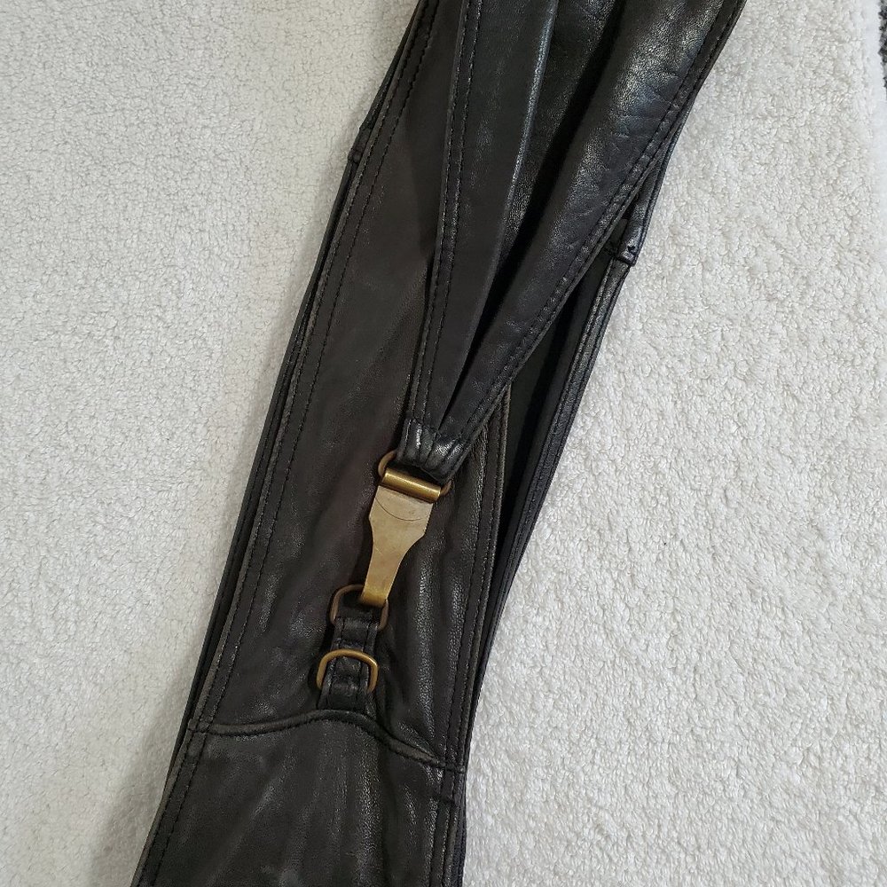 Black Leather Cummerbund/Belt